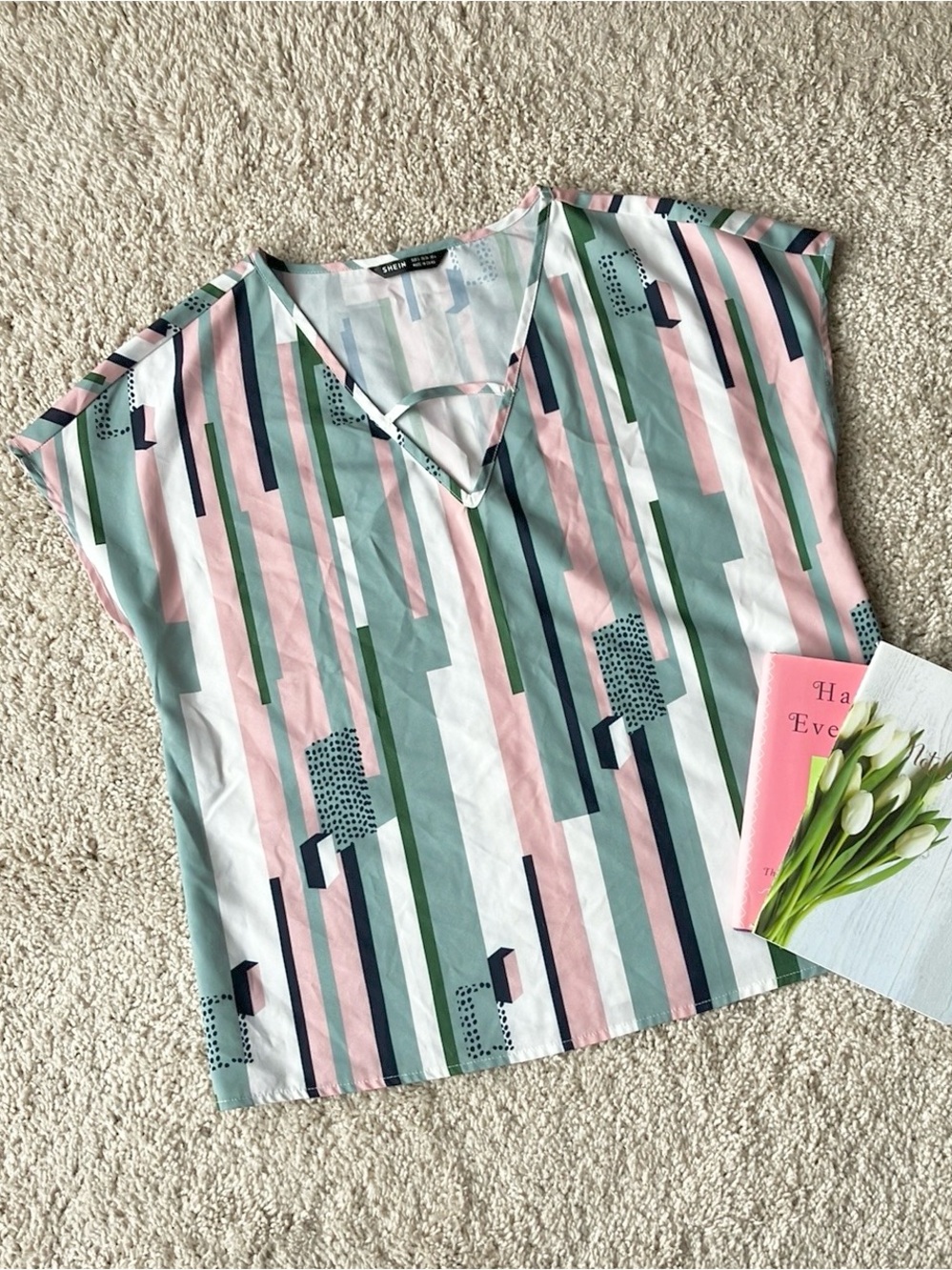 SHEIN | Striped V-Neck Top